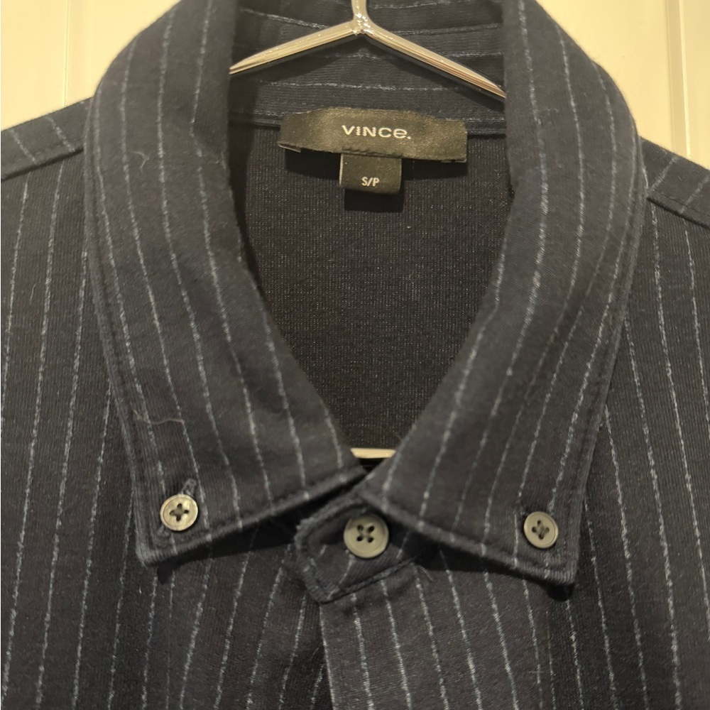 Vince Navy Pinstripe Shirt - Picture 2 of 5